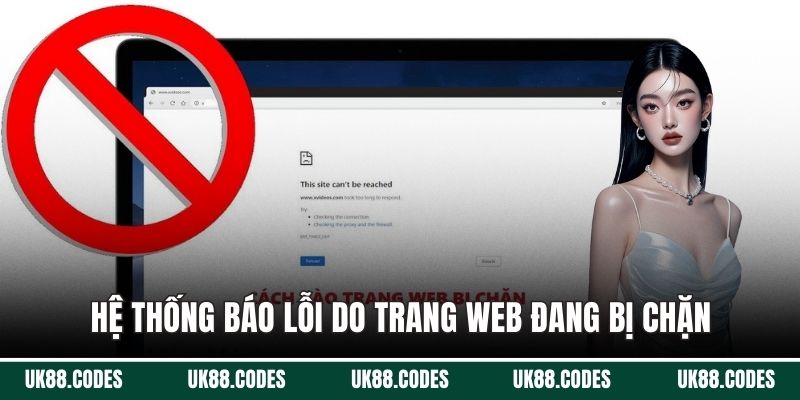 Hệ thống báo lỗi do trang web đang bị chặn