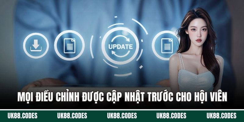 Mọi điều chỉnh về Điều khoản sử dụng được cập nhật trước cho hội viên